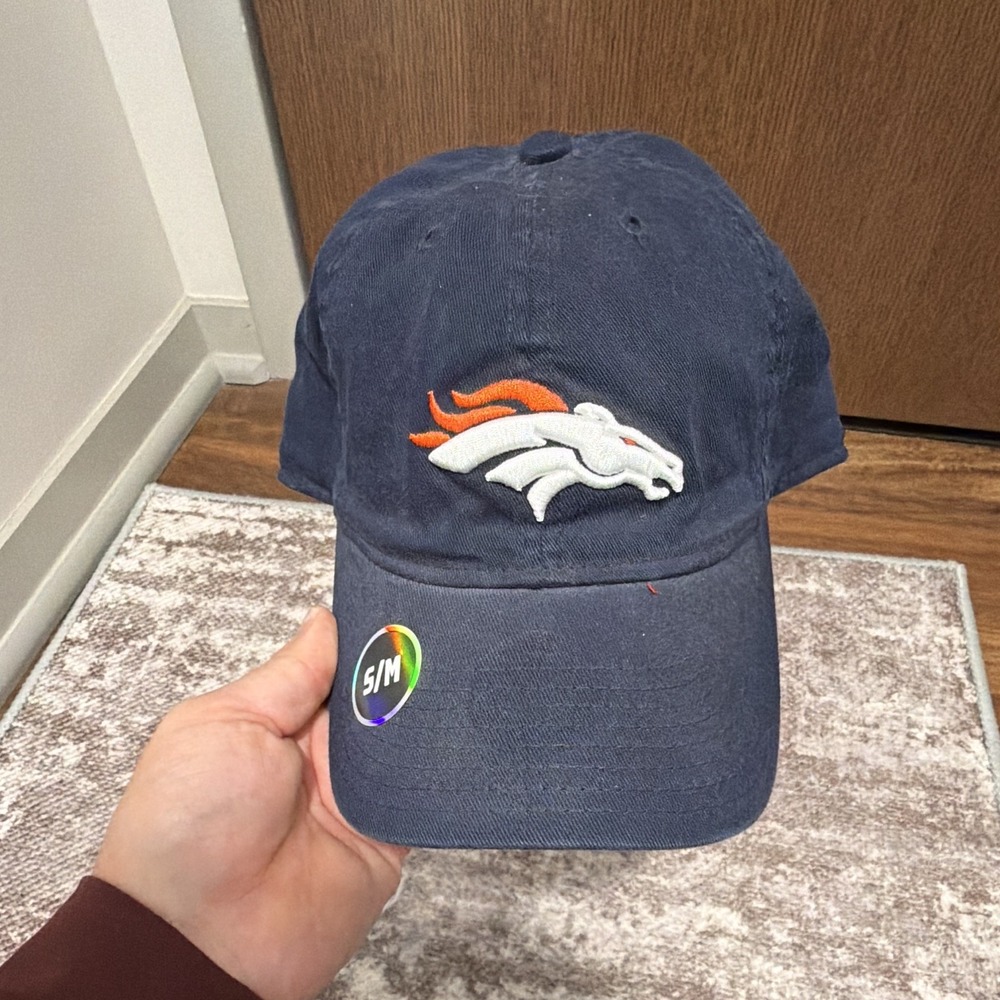 NFL Team Apparel Denver Broncos Blue Hat Cap S/M Officially Licensed NFL